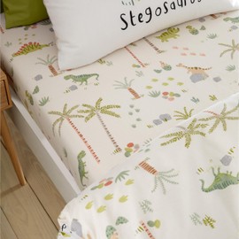 Catherine Lansfield Sleepy Dino Single Fitted Sheet Green