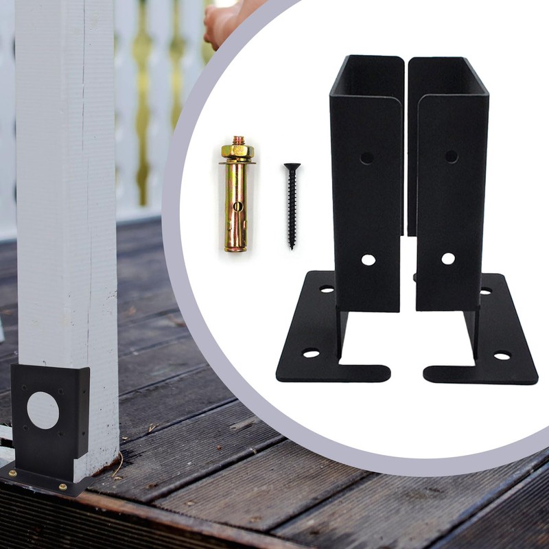 (8 Pack) 4x4 Post Bracket Heavy Duty Adjustable Wood Fence