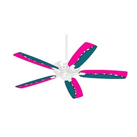 Ripped Colors Hot Pink Seafoam Green - Ceiling Fan Skin Kit fits most 42 inch fans (FAN and BLADES SOLD SEPARATELY)