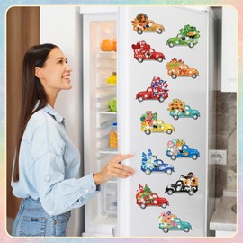 12 Pcs Diamond Art Magnets Seasonal Truck Refrigerator DIY Craft