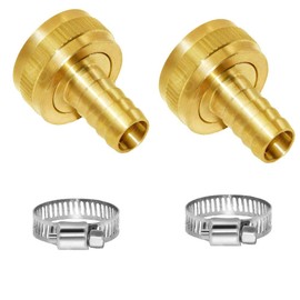 YOUHO Garden Hose Adapter Swivel Fitting GHT 3/4 to 1/2 Hose Drip Irrigation Tubing to Faucet - Reusable Connector Fittings for Most Rain Bird, Orbit, Dig, Toro 7/16 or 1/2 Tubing x 3/4" GHT(2PCS)