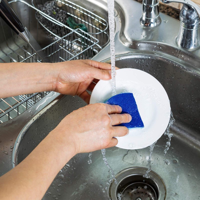 TRIXES Cleaning Sponge - Pack of 12 - Double-Sided Coated