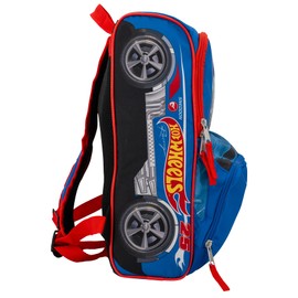 AI ACCESSORY INNOVATIONS Hot Wheels Blue Sneddon #25 Twinduction Race Car Shaped 14” Mini Backpack, Kids School Bag, Blue