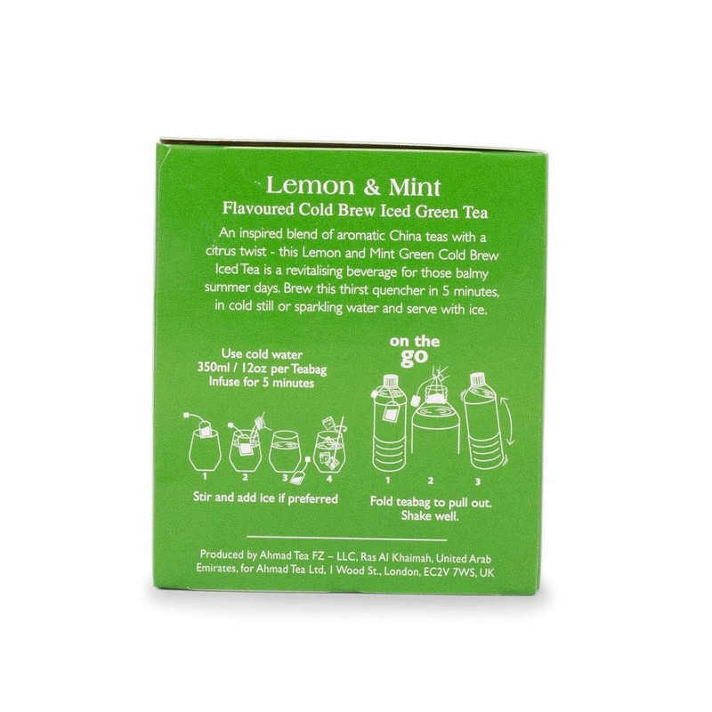 Ahmad Tea Cold Brew Lemon & Mint Green Iced Tea,