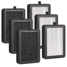 DREDUXUN 6 Pack LV-H128 Replacement Filter for Levoit Air Purifier, Compatible with LV-H128 / PUURVSAS (HM669A) / ROVACS (RV60) Air Purifier, 3 in 1 True HEPA Filtration System