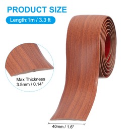 PATIKIL Self Adhesive Floor Transition Strip 1.6 in x 3.3 Ft, Vinyl Laminate Floor Flat Divider for Joining Floor Gaps Doorways Carpet Cover Floor Tiles Walnut