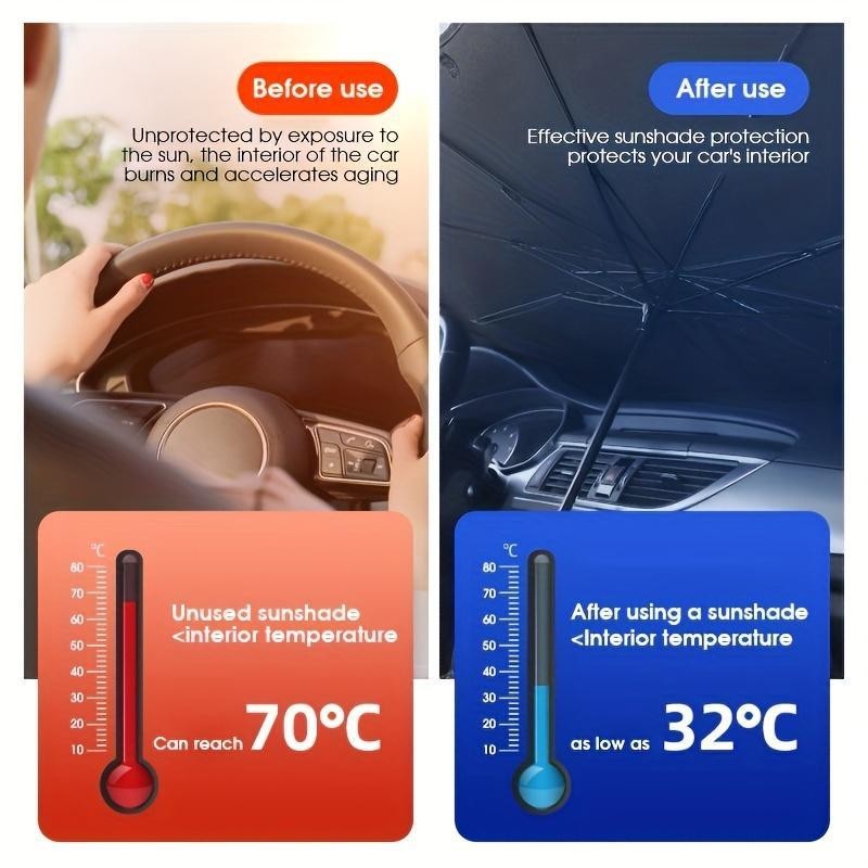 Portable Car Windshield Sunshade for Fall, Foldable Car Windshield Sun