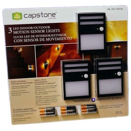 Capstone 3Piece Led Indoor/Outdoor Motion Sensor Lights, 3 Lb,, 3Count ()