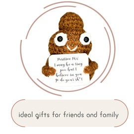 SACHPER Pickle Buddies Coffee Cheer Poo - Emotional Support Poop, Crochet Plushies for Desk Decor, Emotional Support Coworker Gift, Crochet Positive Poo