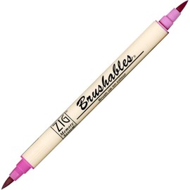 Kuretake ZIG Memory System Dual Brush Tip Marker, Brushables, No.25, Pure Pink (MS-7700-025)