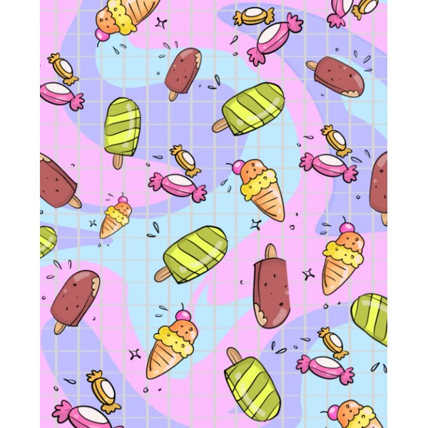 Ice Cream and Candy Multi-color Cover Notebook Graph Paper:: Graph