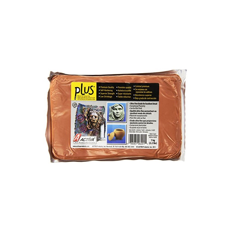ACTIVA Plus Clay Natural Self-Hardening Clay Terra Cotta 2.2 pounds