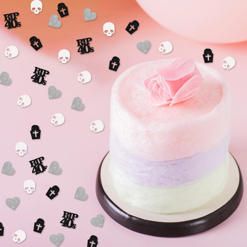 130pcs Rip 40s Confetti, Death to My 40s Table Confetti,