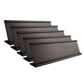 2" x 10" Aluminum Desk Name Plate Holder, Office Business Desk Sign Holder Desktop-5 Pack (Black)