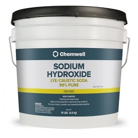Chemwell Caustic Soda (10 lbs) - Pure Sodium Hydroxide Lye for Soap Making, Cleaning, Drain Opening or Maintenance & Industrial Use