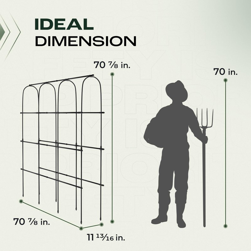 Idzo Arched Trellis for Raised Garden Bed, 70in Stainless Steel