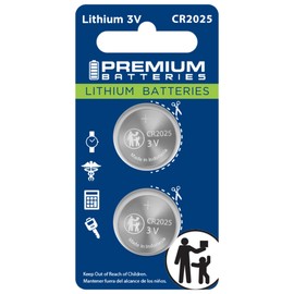 Premium CR2025 Battery Lithium 3V Coin Cell - Japanese Engineered High Capacity Batteries (2 Pack)