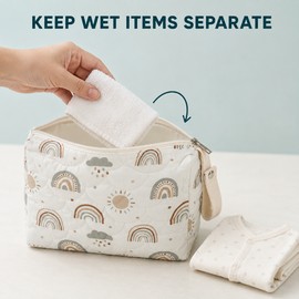 Waterproof Polyester Baby Diaper Wet Bag with Zipper and Stroller Strap