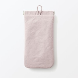 Muji 84475757 Wrinkle Nylon Flat Pouch with One Hand, Pink, M, Approx. 4.1 x 7.3 inches (10.3 x 18.5 cm)