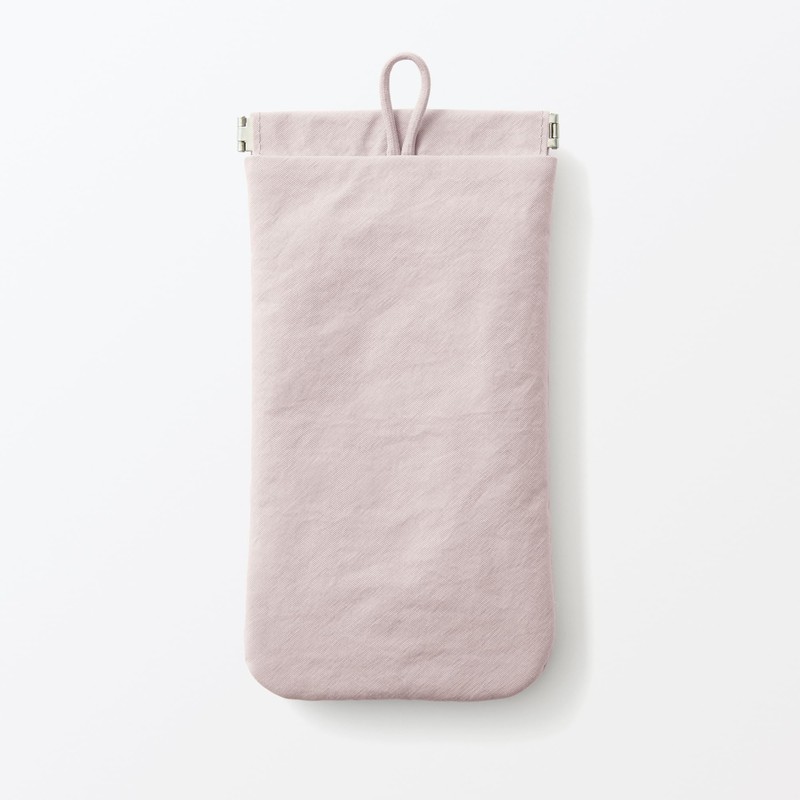 Muji 84475757 Wrinkle Nylon Flat Pouch with One Hand, Pink,