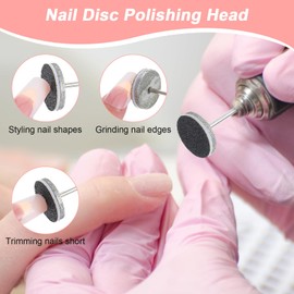 Ouligay 2pcs Electric Nail Drill Bits Professional, Flat Nail Drill Tips for Manicure & Pedicure, Sanding Disc Nail Drill Bits, Nail Tools Grinding Heads #107 & #103 with Replaceable Sandpaper