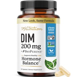 DIM Suplemento 200 mg | Suplemento Alimenticio Natural para la Menopausia | Diindolilmetano | Antioxidante para Mujeres y Hombres | Certificado Clean Label Project | Sin Soya | 60 Cápsulas Veganas