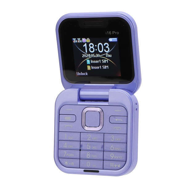 ASHATA Mini Flip Mobile Phone, 2G Foldable Cell Phone Tiny
