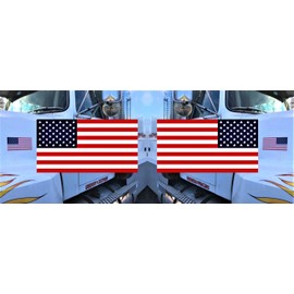 Wheezeway American Flag Stickers 7.5 x 4 Forward Reverse Proportional