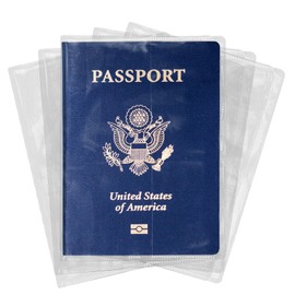 Clear Passport Protector Holder Waterproof Plastic Passport Cover Vinyl ID Protector for Travel Document Credit Card (5 Pack)