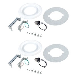 Aspen Creative 21067-12, Recessed Lighting Converter Kit, 8" Diameter, White Plastic Medallion,Set of 2