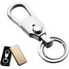 JADXSOP Car Key Holder, Carabiner, Double Ring, Keyring, Hook, One-Touch,