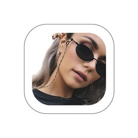 Asphire Gothic Beaded Bar Eyeglass Chain Necklace Diamond-Cut Bead Ball Sunglasses Holder Cords Boho Reading Eyewear Retainer Lanyard for Women Teens Girls (Silver)