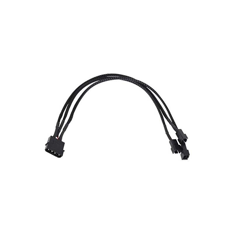 Phobya adapter 4Pin Molex to 3Pin 5V/7V/12V 30cm - black