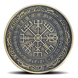 Viking Compass Vegvisir Challenge Coin - Norse Runic Design Unique Gift for Viking & Norse Mythology Enthusiasts