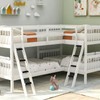 BTSKY 4Pcs Bunk Bed Ladder Pads with 8pcs Adjustable Hook