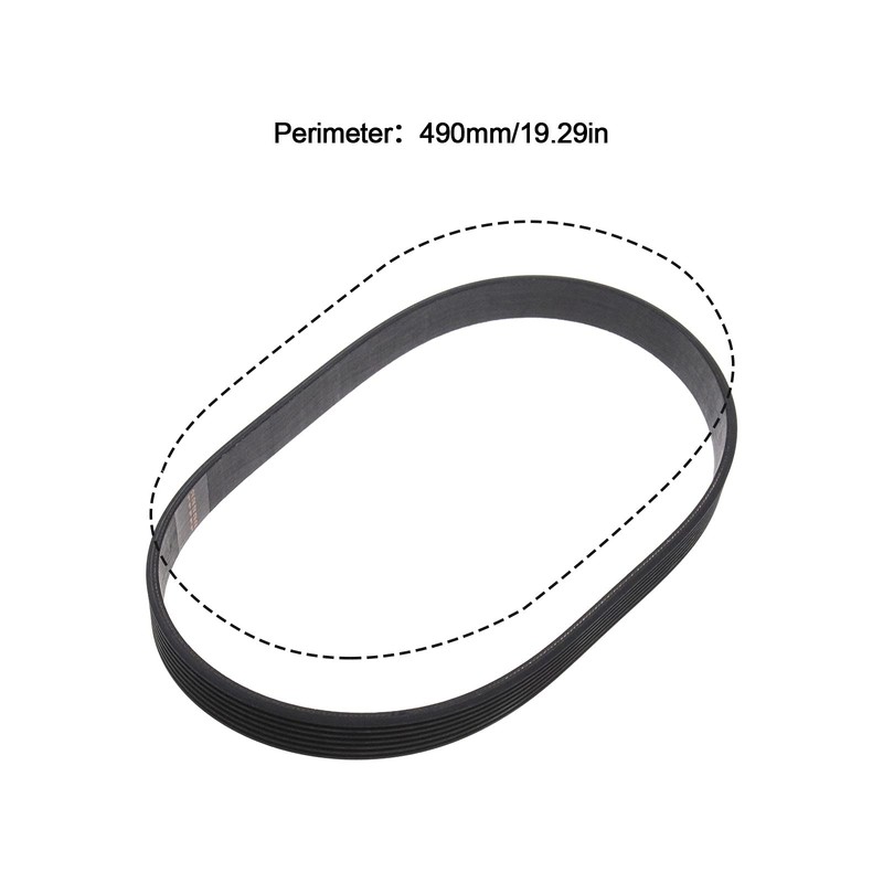 7PJ490mm Lawn Mower Drive 16mm Width Rubber Synchronous Closed Loop