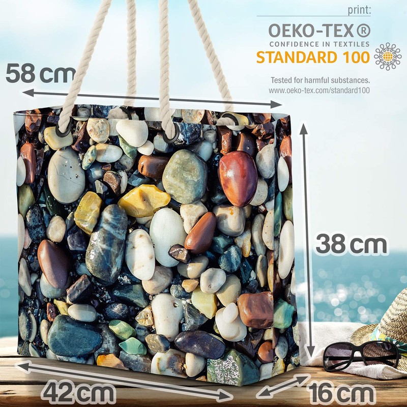 VOID Stone Beach Colourful Pebble Beach Bag Shopper 58 x