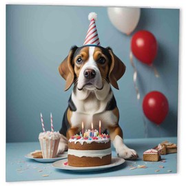 Beagle Birthday Card 145 x 145mm