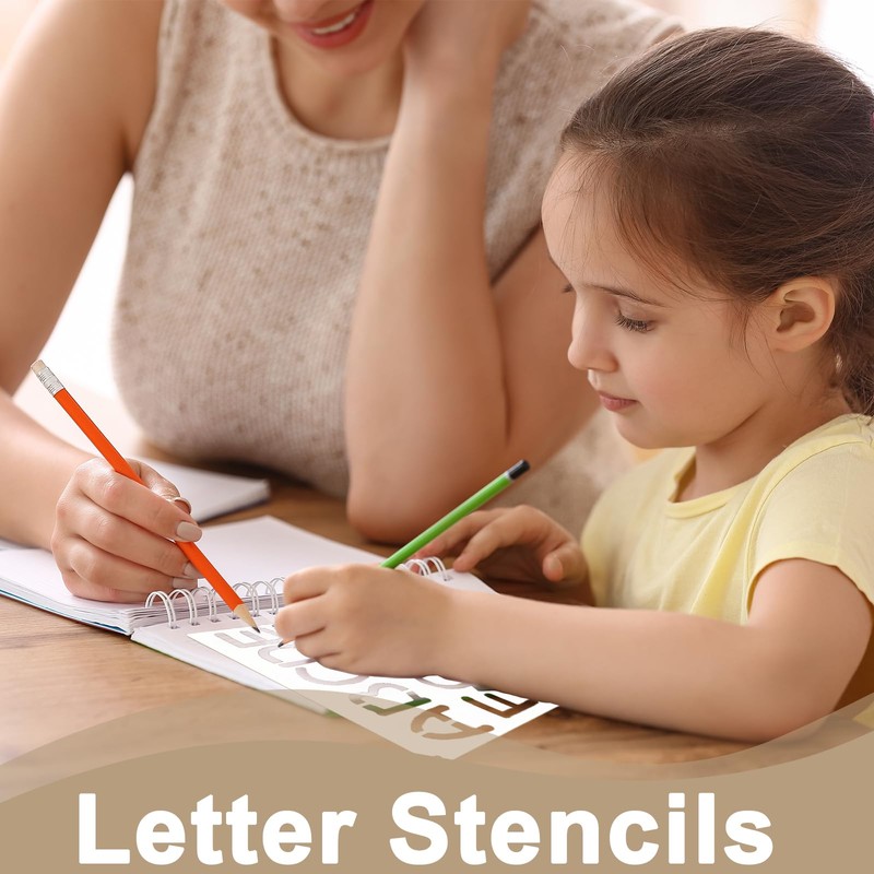 15 Pack Letter Stencils for Painting, Durable Stencils Letters Small