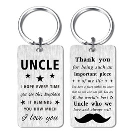 Gezxin Fathers Day Keyring Gifts for Uncle- Thank You Uncle Birthday Keyring- Christmas Xmas Valentines Easter Thanksgiving