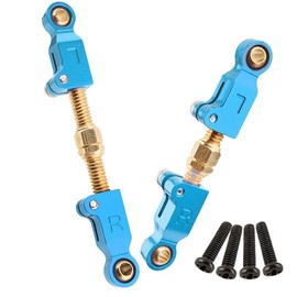 GDOOL 2 Pieces H14BM Upgrade Steering Linkage RC Car Accessories Adjustable Pull Rod Linkages Arm Tie Rod,Replacement Spare Parts for 1/14 Scale H14BM 14210 JC14EP HP474 HP141S Trucks (Blue)