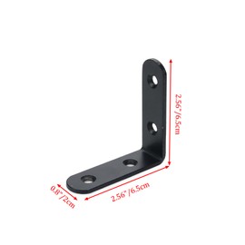 Rannb Corner Brace 2.56" x 2.56" L Brackets Black Right Angle Bracket 90 Degree Bracket -4pcs