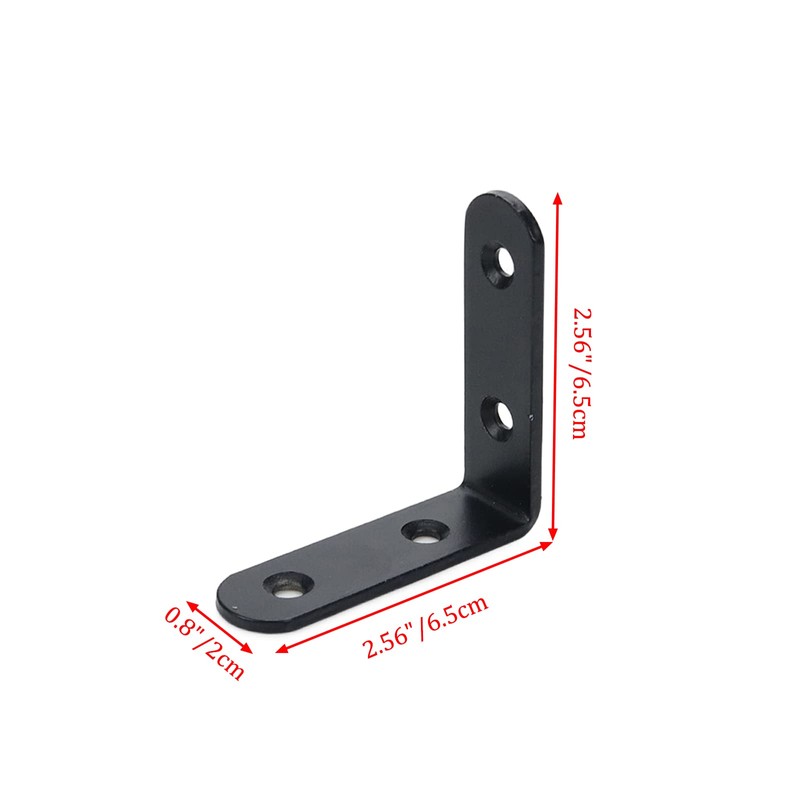 Rannb Corner Brace 2.56" x 2.56" L Brackets Black Right