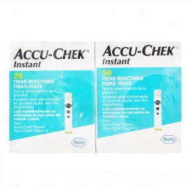 Tiras Accu Check Instant Reactivas 75 Piezas Para Glucometro Verde Claro