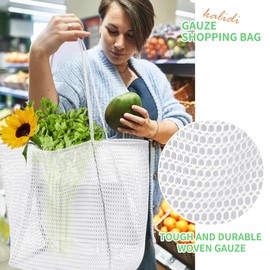 KALIDI Reusable Grocery bag, 2 Packs Large Tote Bag 15"X16" Durable Mesh Foldable Daily Utility Shopping Laundry BAG