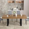 STHOUYN 63”-79” Extendable Dining Room Table, Modern Farmhouse Wooden Kitchen