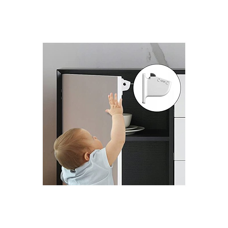 Retoo Cabinet Lock Magnetic 4 Pieces Cabinet Lock with Key