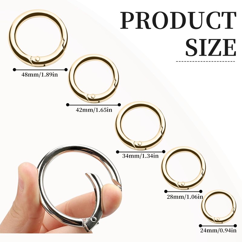 Spring O Rings, 2Pcs Spring Snap Clip Hooks, OD Φ48mm