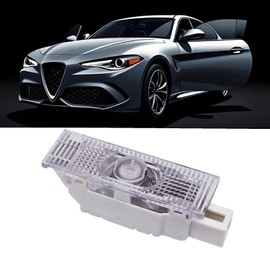 YAETCHiEA Car Door Puddle Light Logo Projector Never Fade Ultra-Bright Compatible with Stelvio/Mito/Giulietta/Giulia, Pack of 1 Door Light