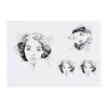 4 x 'Sketchy Girl with Flowers in Hair' Temporary Tattoos